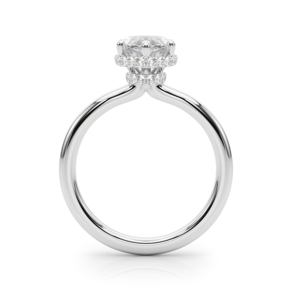 The Eliana Hidden Halo Engagement Ring, side view