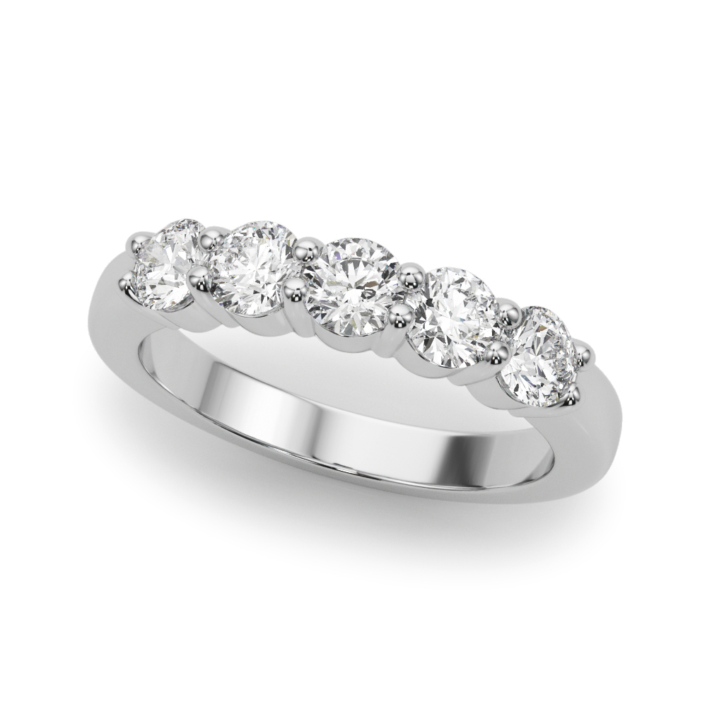 5-Stone Shared Prong Wedding Band