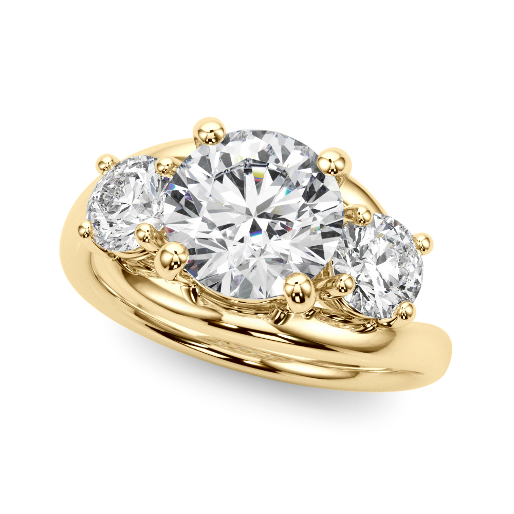 The Mia Three-Stone Engagement Ring, front view