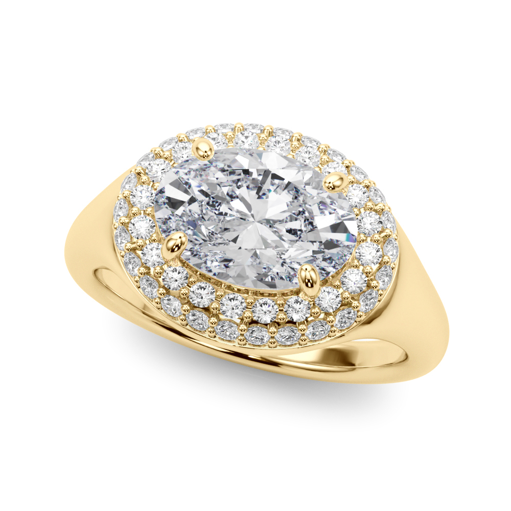 The Mary Double Halo Engagement Ring, front view