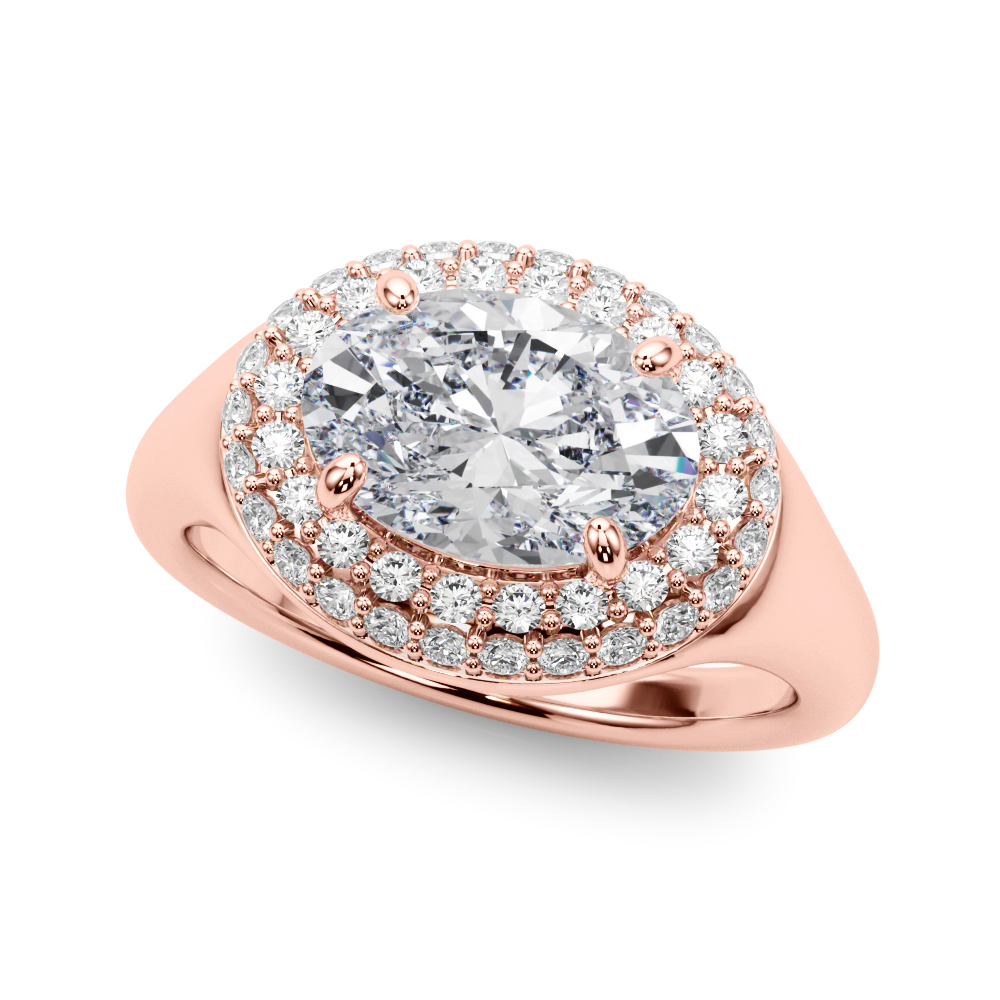 The Mary Double Halo Engagement Ring, front view