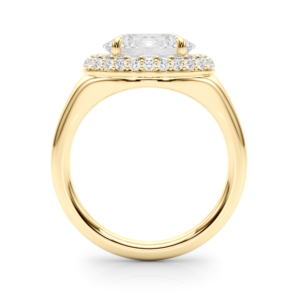 The Mary Double Halo Engagement Ring, side view