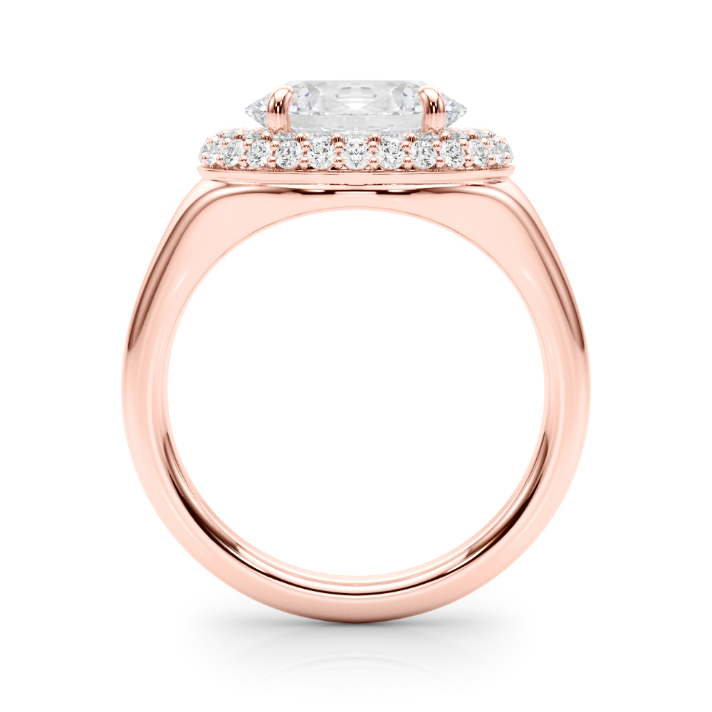 The Mary Double Halo Engagement Ring, side view