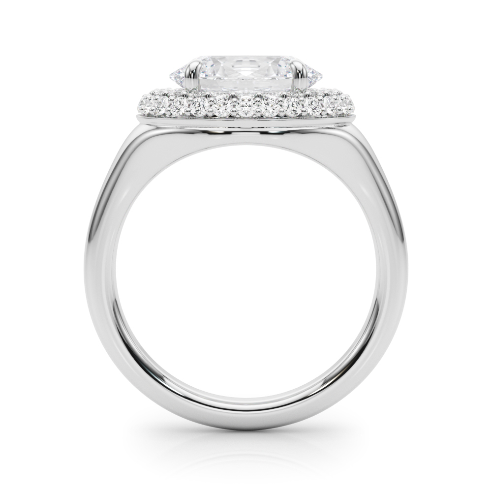 The Mary Double Halo Engagement Ring, side view