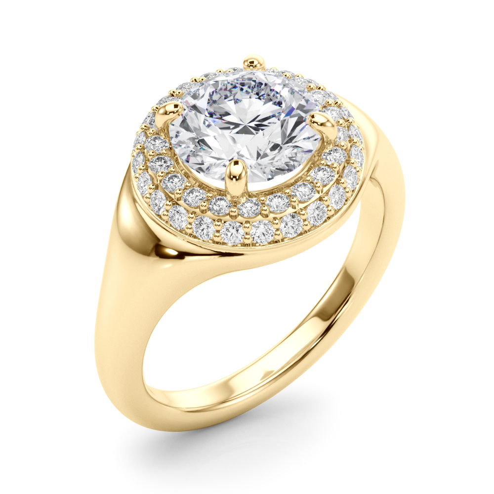 The Hannah Double Halo Engagement Ring, angled view