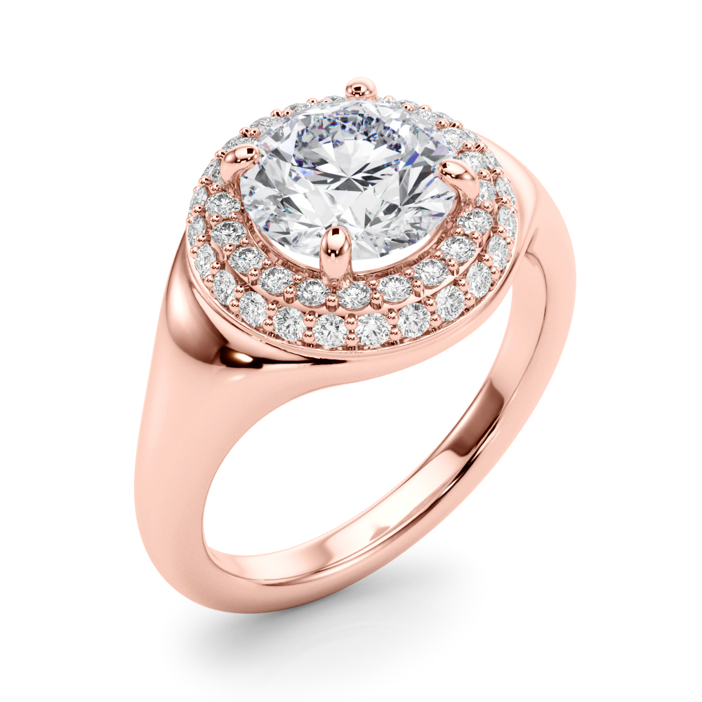 The Hannah Double Halo Engagement Ring, angled view