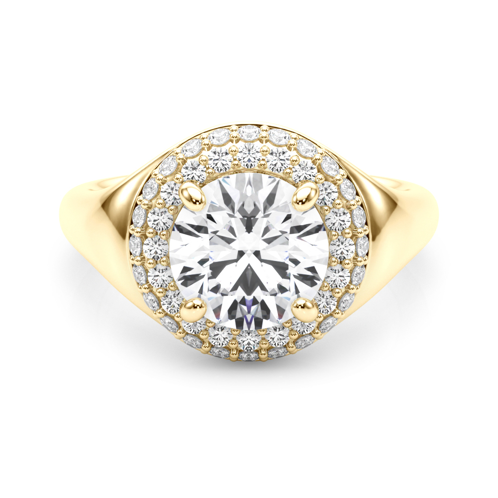 The Hannah Double Halo Engagement Ring, set view