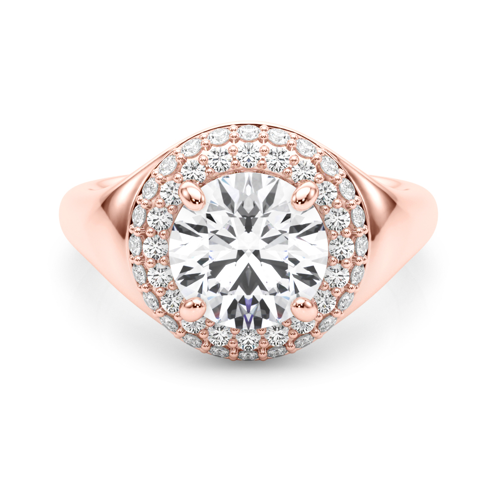 The Hannah Double Halo Engagement Ring, set view