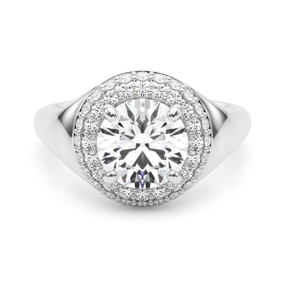 The Hannah Double Halo Engagement Ring, set view