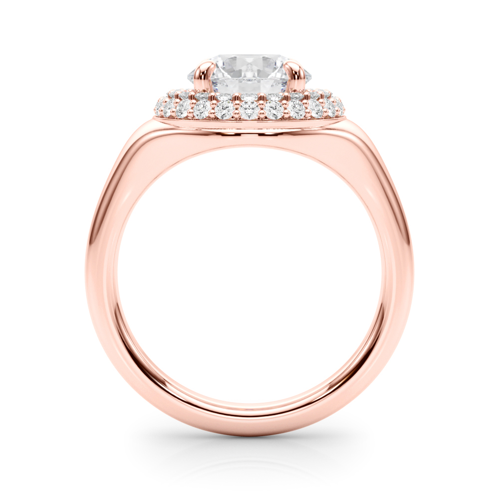 The Hannah Double Halo Engagement Ring, side view