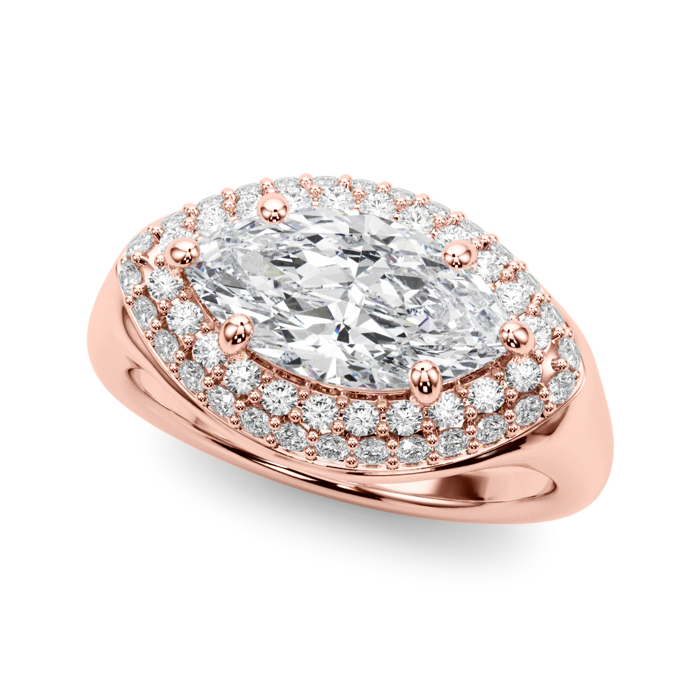 The Hollis Double Halo Engagement Ring, front view