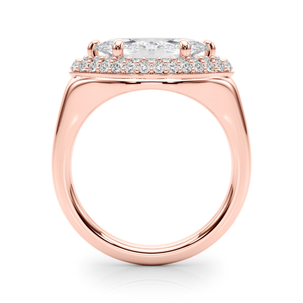 The Hollis Double Halo Engagement Ring, side view