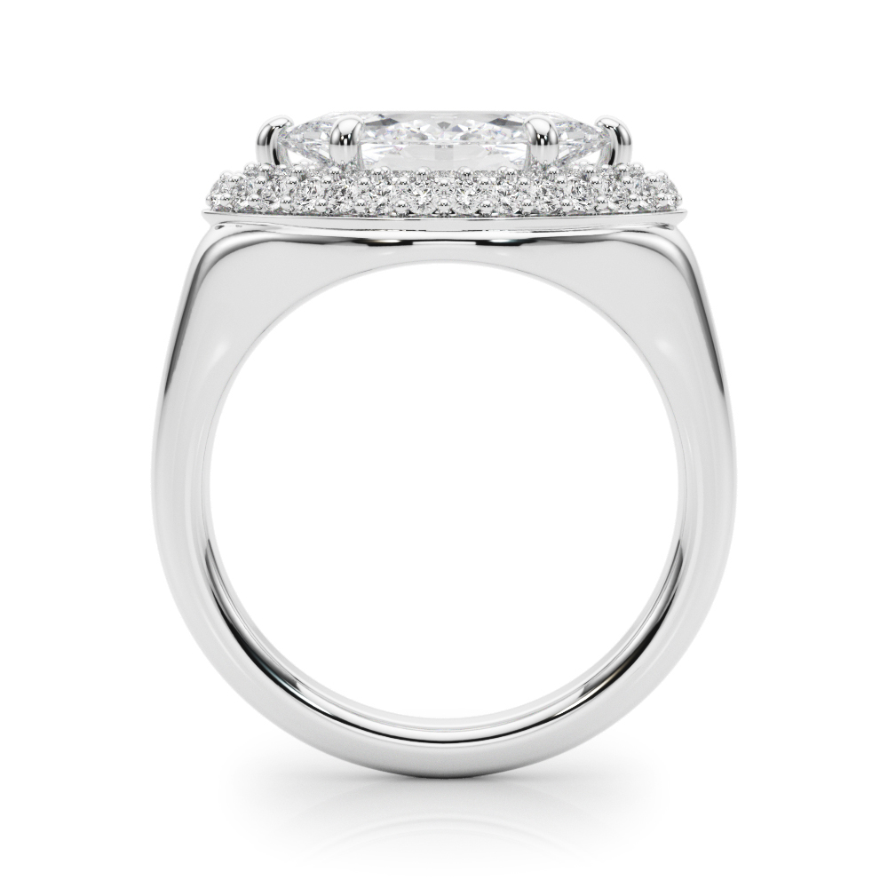 The Hollis Double Halo Engagement Ring, side view