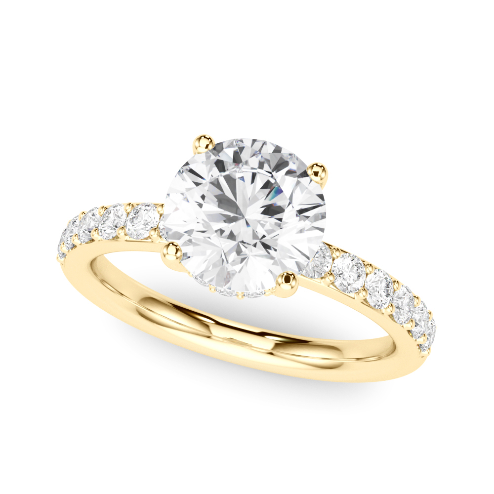 The Greta Hidden Halo Engagement Ring, front view