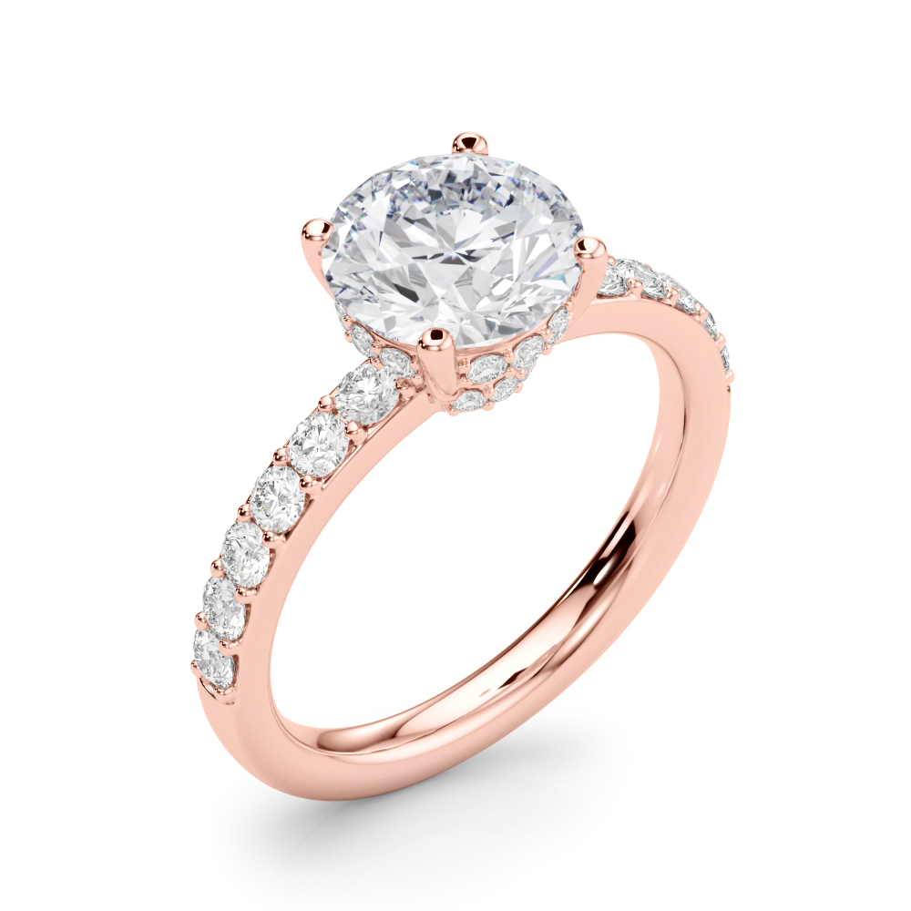 The Greta Hidden Halo Engagement Ring, angled view