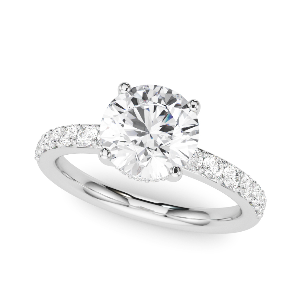 The Greta Hidden Halo Engagement Ring, front view
