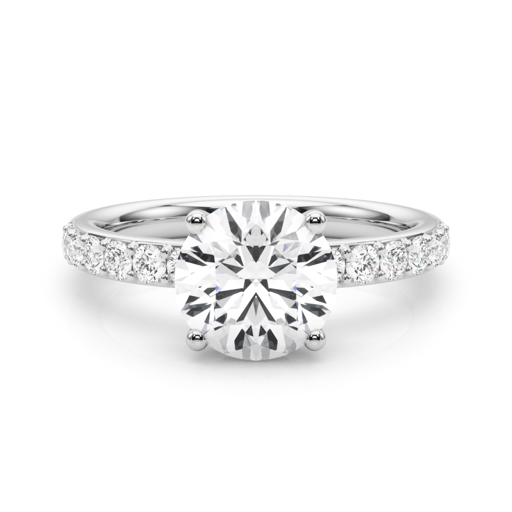 The Greta Hidden Halo Engagement Ring, set view