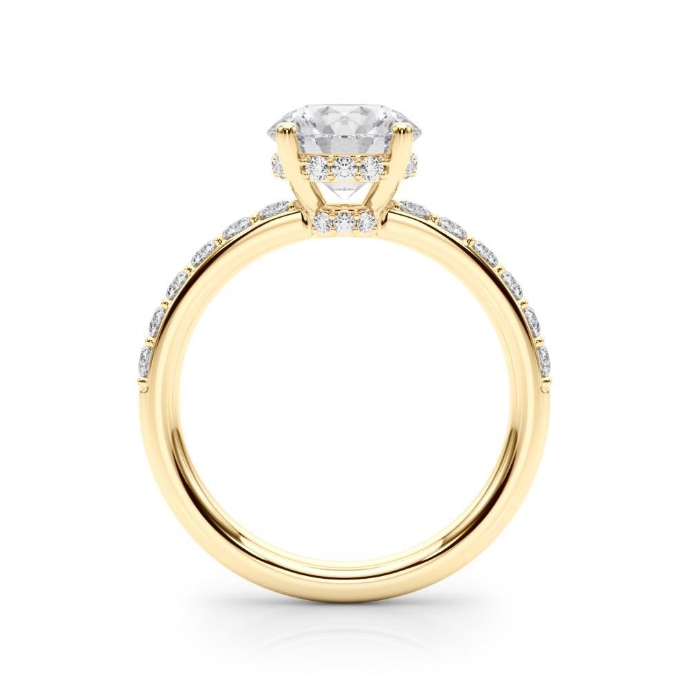 The Greta Hidden Halo Engagement Ring, side view