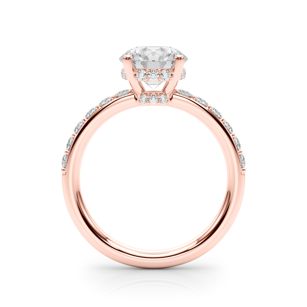 The Greta Hidden Halo Engagement Ring, side view