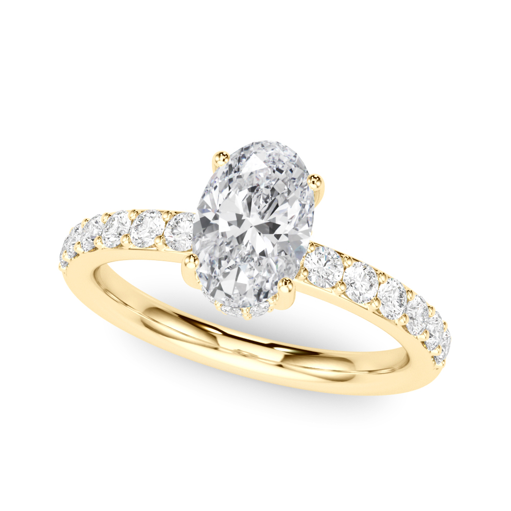 The Victoria Hidden Halo Engagement Ring, front view