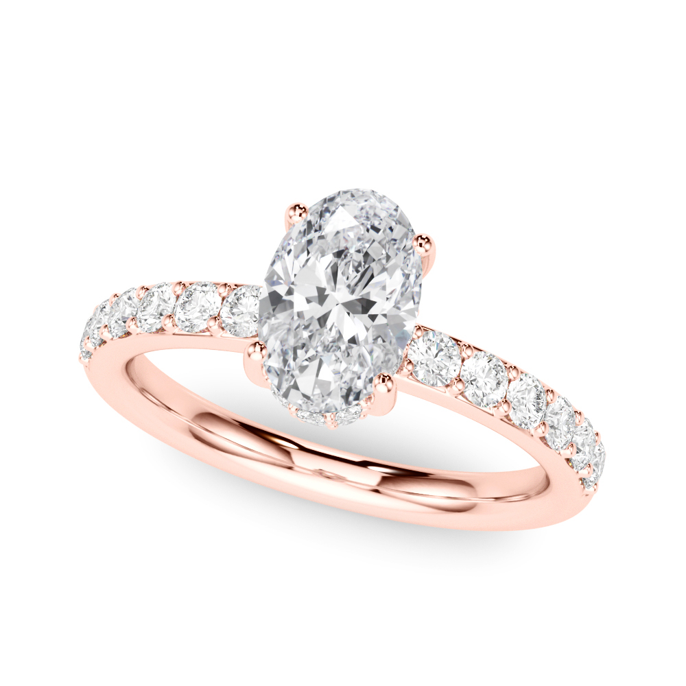 The Victoria Hidden Halo Engagement Ring, front view
