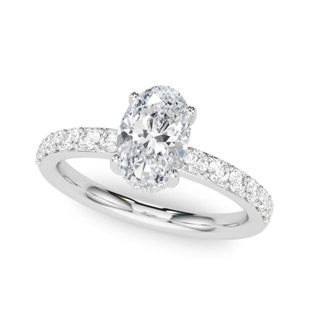 The Victoria Hidden Halo Engagement Ring, front view