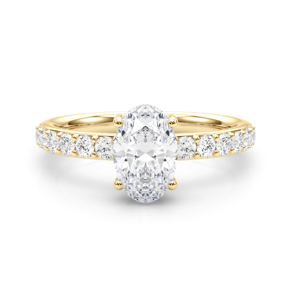 The Victoria Hidden Halo Engagement Ring, set view