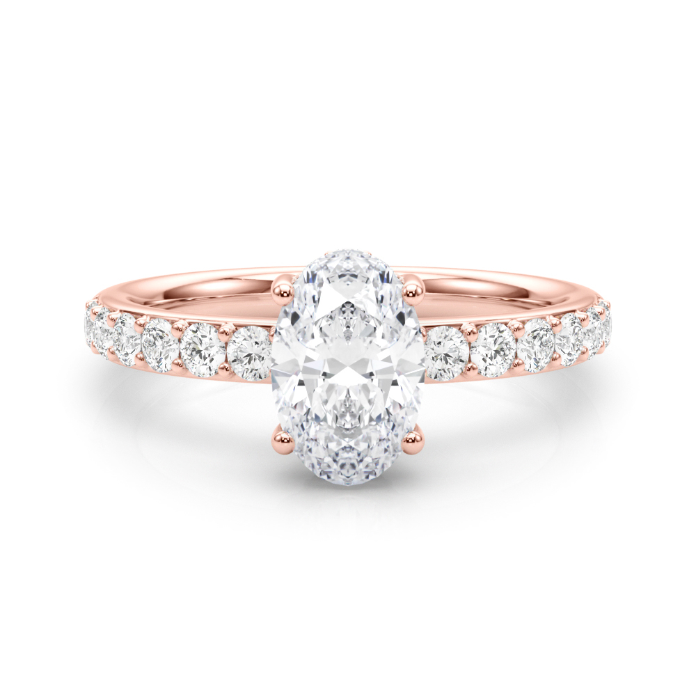 The Victoria Hidden Halo Engagement Ring, set view