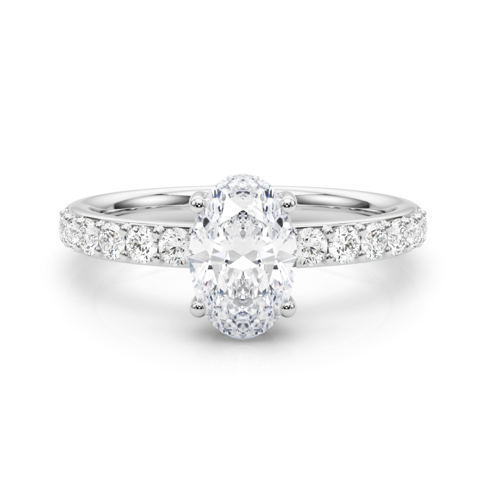 The Victoria Hidden Halo Engagement Ring, set view