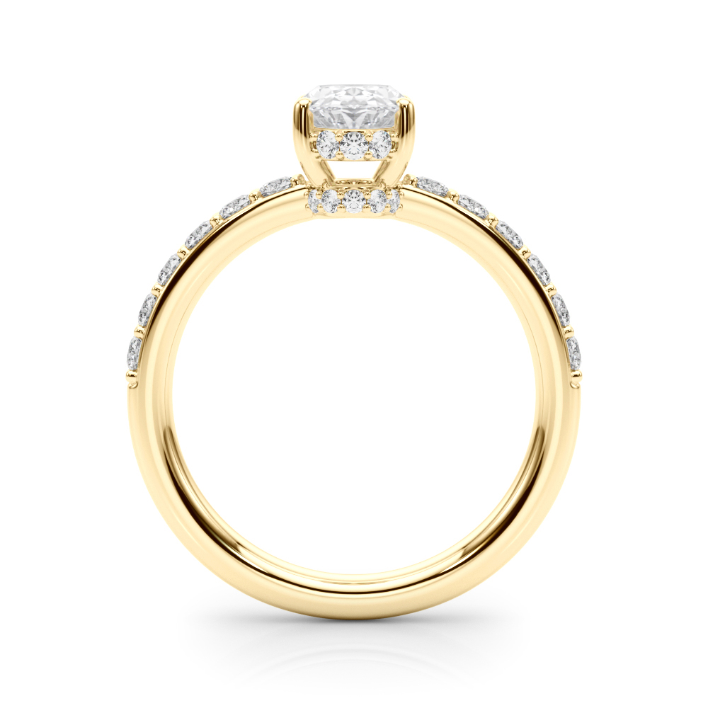 The Victoria Hidden Halo Engagement Ring, side view