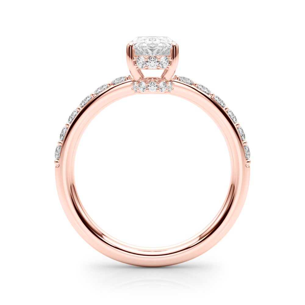 The Victoria Hidden Halo Engagement Ring, side view