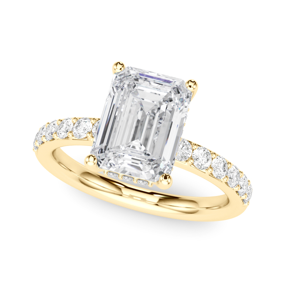 The Phoebe Hidden Halo Engagement Ring, front view