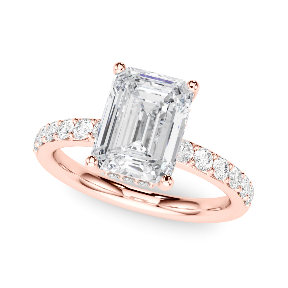 The Phoebe Hidden Halo Engagement Ring, front view