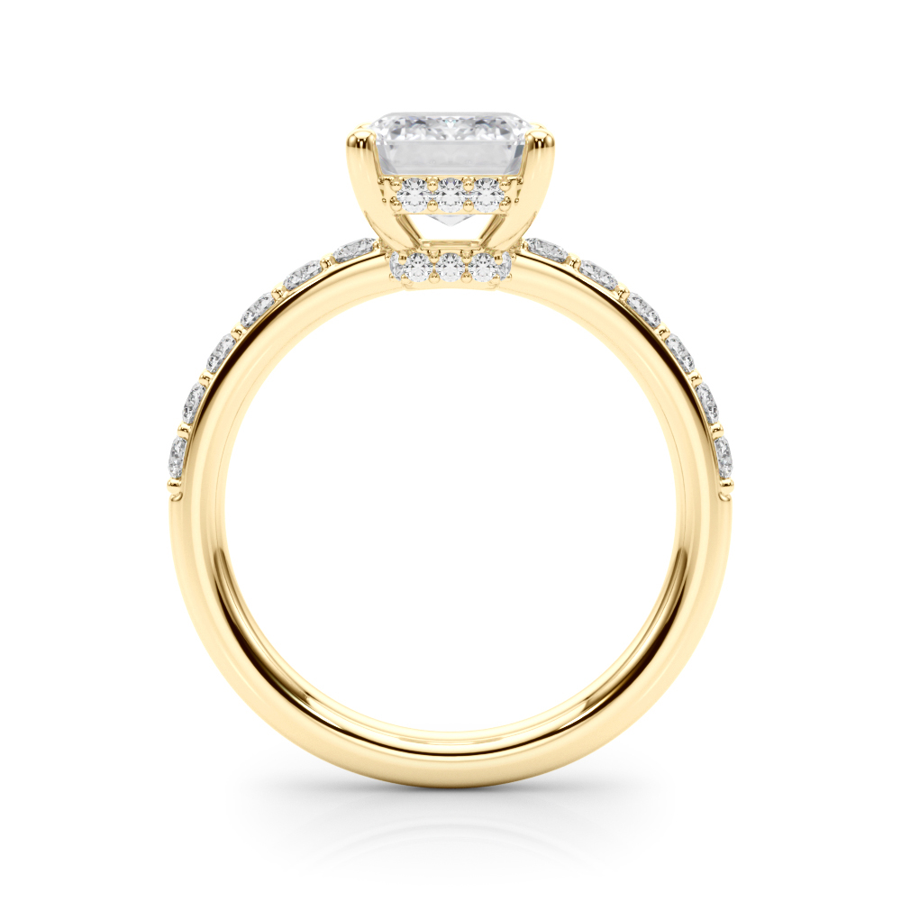 The Phoebe Hidden Halo Engagement Ring, side view