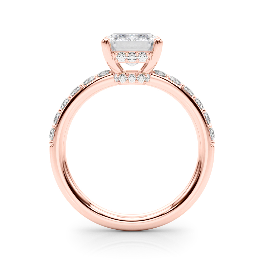 The Phoebe Hidden Halo Engagement Ring, side view