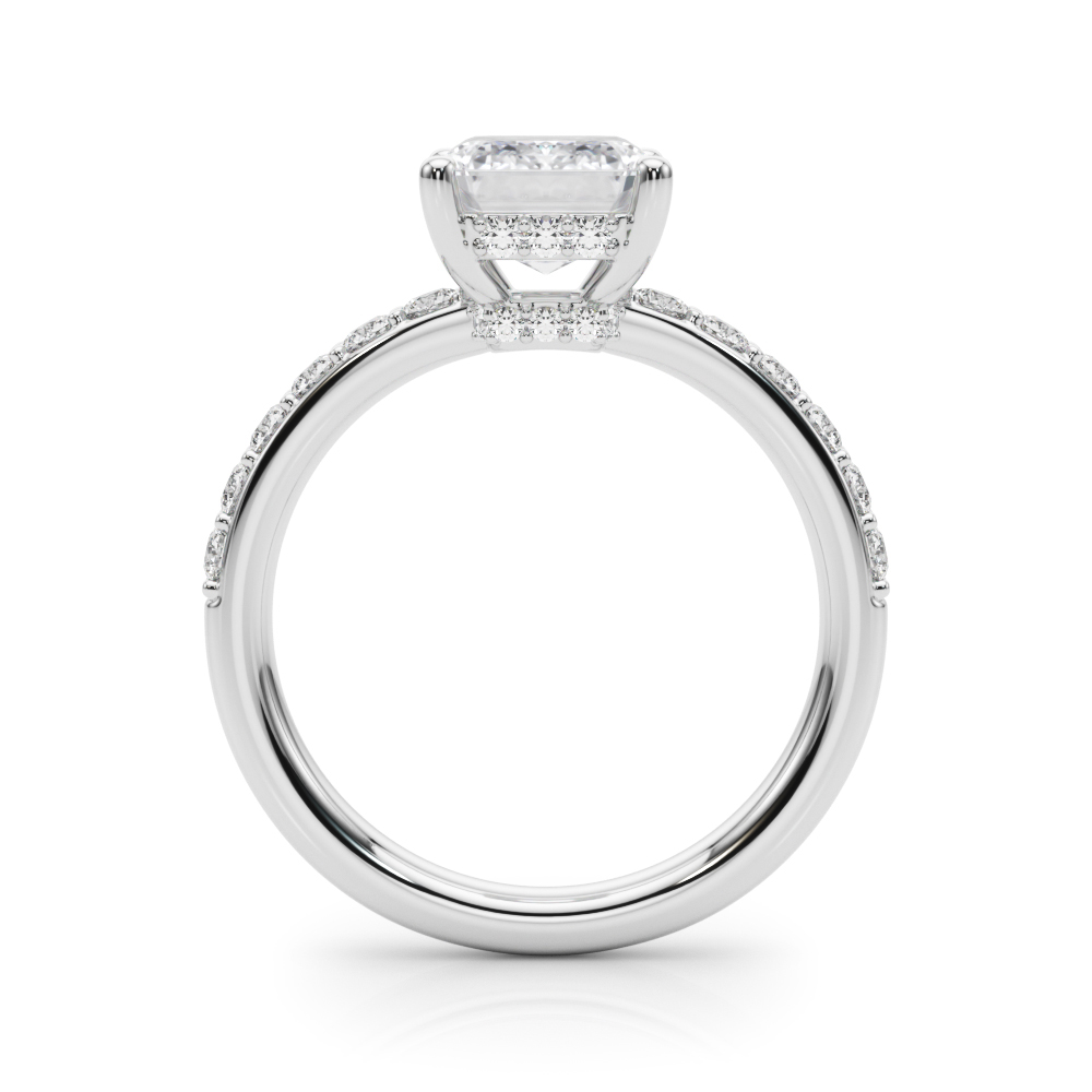 The Phoebe Hidden Halo Engagement Ring, side view