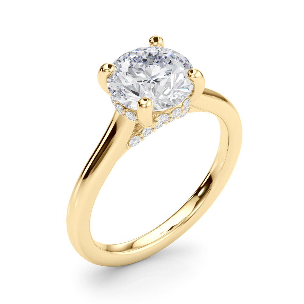 The Ximena Hidden Halo Engagement Ring, angled view