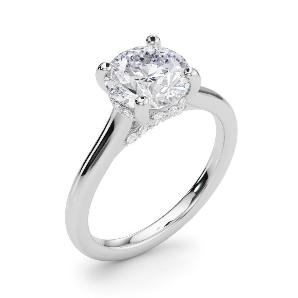The Ximena Hidden Halo Engagement Ring, angled view