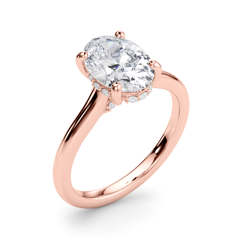 The Vanessa Hidden Halo Engagement Ring, angled view