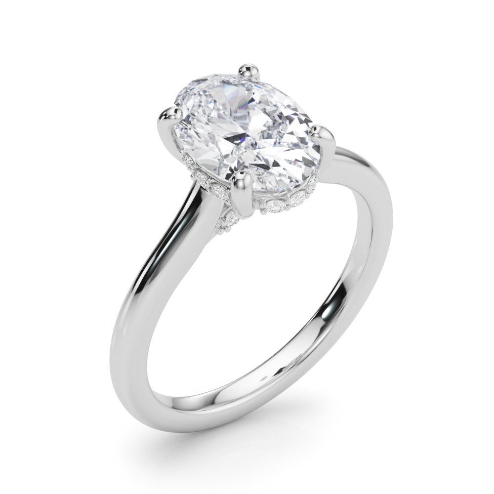 The Vanessa Hidden Halo Engagement Ring, angled view