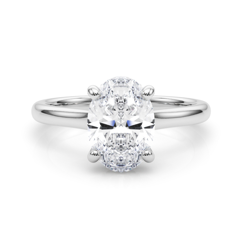 The Vanessa Hidden Halo Engagement Ring, set view