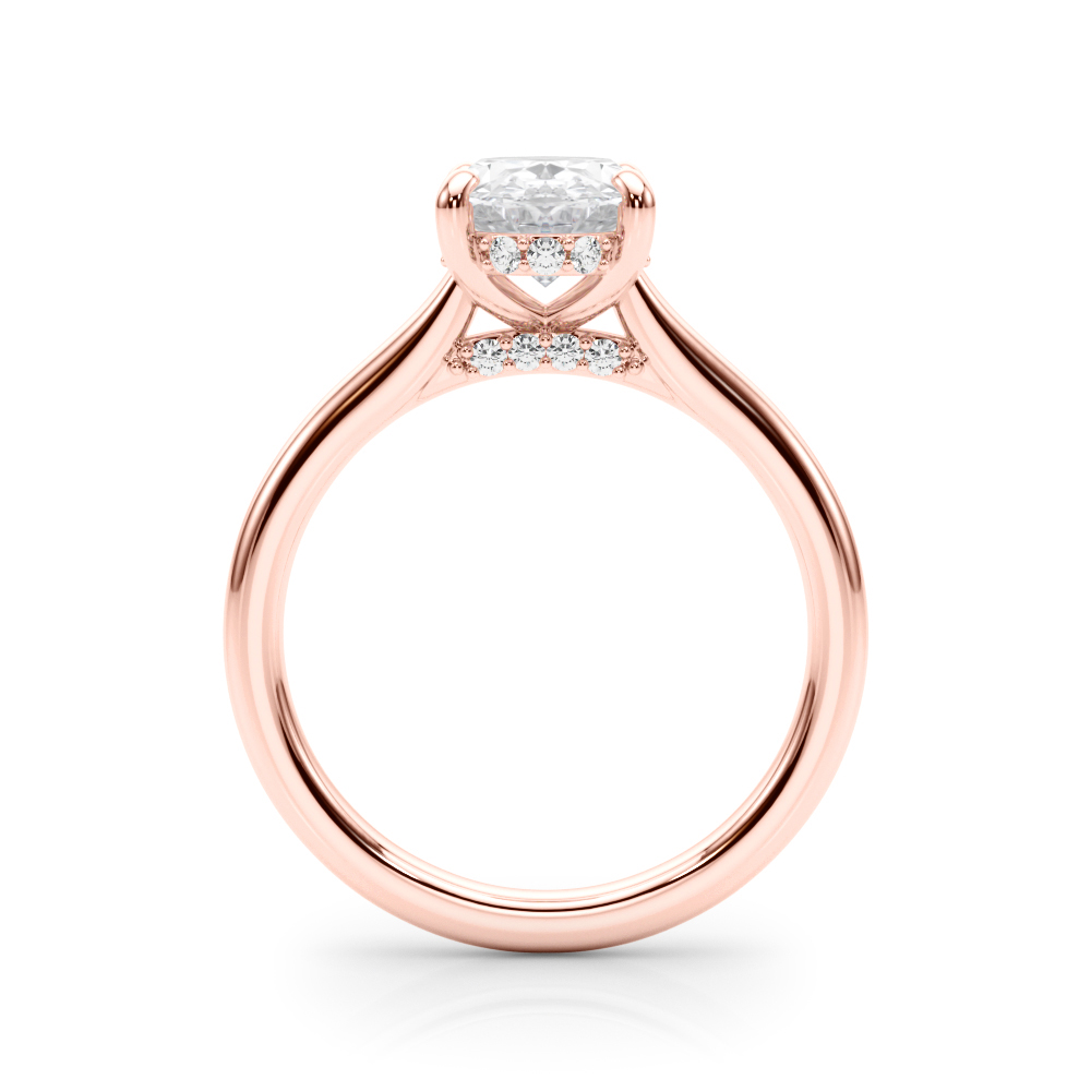 The Vanessa Hidden Halo Engagement Ring, side view