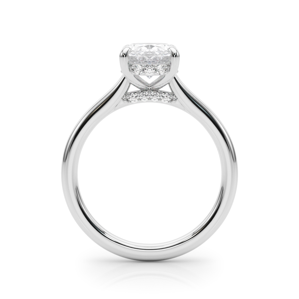 The Vanessa Hidden Halo Engagement Ring, side view