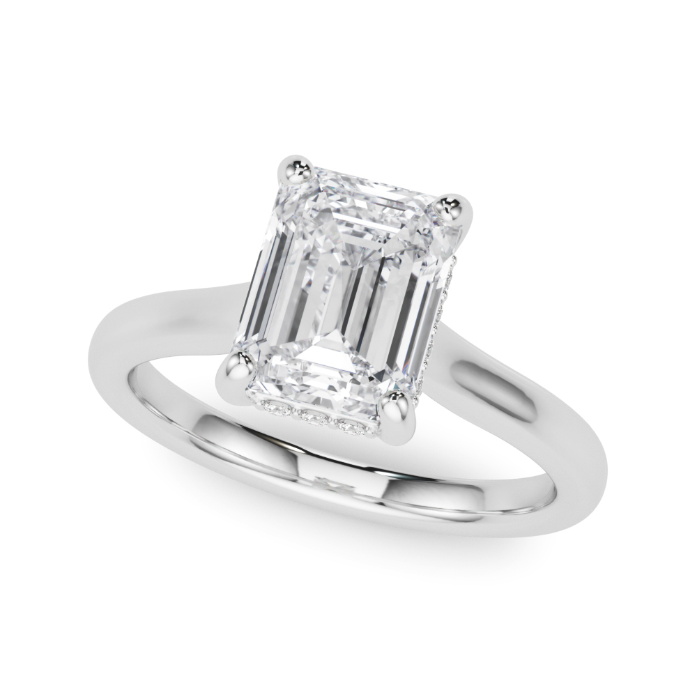 The Clementine Hidden Halo Engagement Ring, front view