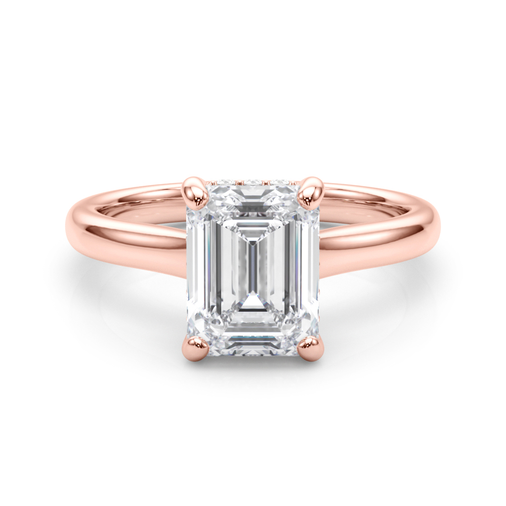The Clementine Hidden Halo Engagement Ring, set view