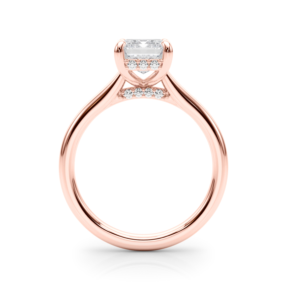 The Clementine Hidden Halo Engagement Ring, side view