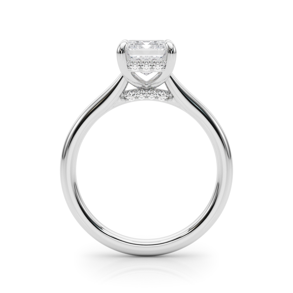 The Clementine Hidden Halo Engagement Ring, side view