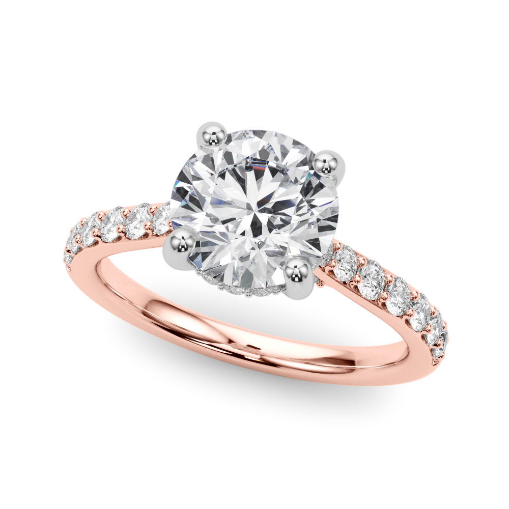 The Theodora Hidden Halo Engagement Ring, front view