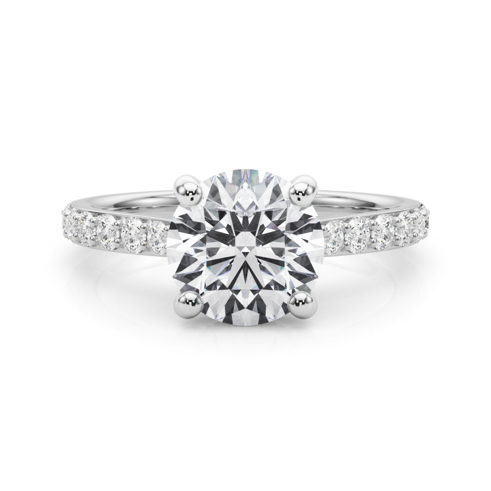 The Theodora Hidden Halo Engagement Ring, set view