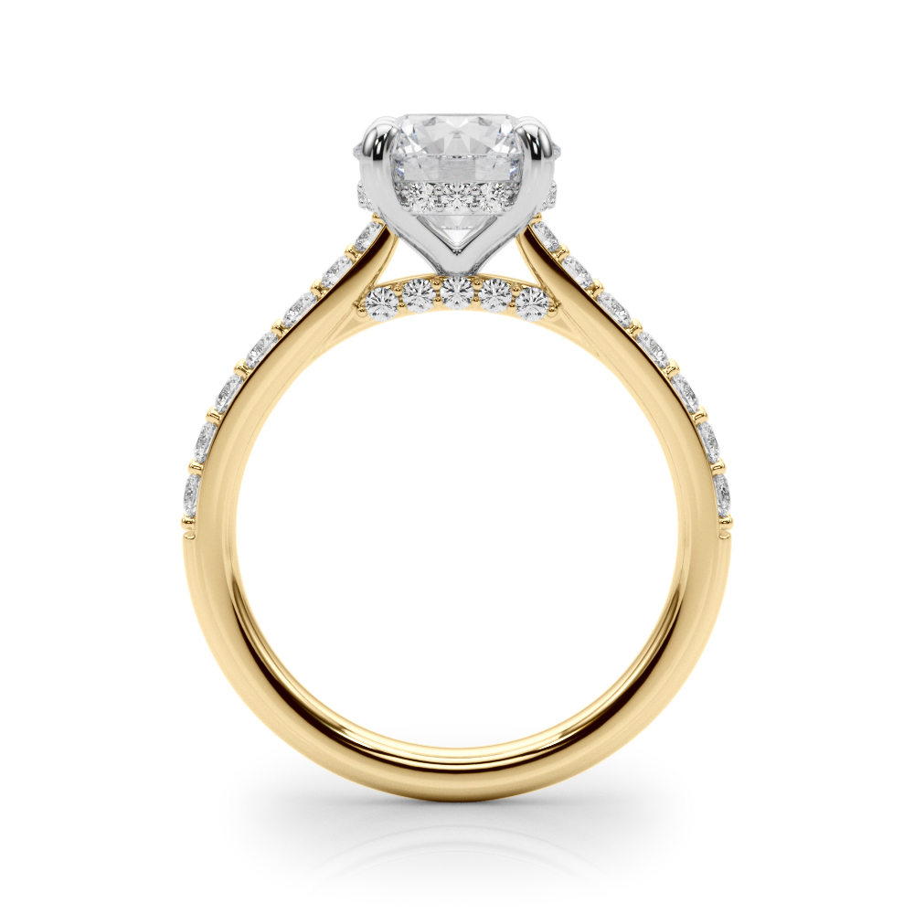 The Theodora Hidden Halo Engagement Ring, side view